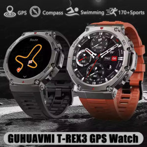 T-Rex 3 Built-in Dual-band GPS Smart Watch Men Smartwatch Compass Altimeter Barometric 5ATM IP69K Waterproof AMOLED HD Watches