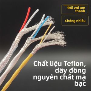 Cáp Âm Thanh Chuyên Nghiệp Bằng Đồng Nguyên Chất Phủ Bạc Teflon Kết Nối Tín Hiệu Âm Thanh Hiệu Ứng Âm Thanh Mở Rộng Hai Sợi Dây Cáp Âm Thanh