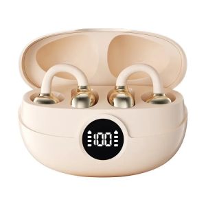 Clip-on Wireless Earphones Digital Battery Indicator Hi-Fi Sound Noise Cancelling Long Playtime Built-in Microphone