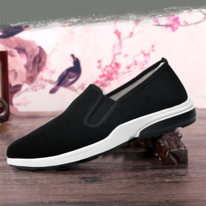 Old Beijing Cloth Shoes Canvas Shoes Mens Shoes Breathable One Pedal Lazy Shoes Casual Soft Bottom Ethnic Style Youth Middle-Aged