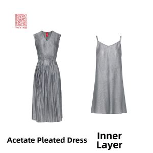 EP YAYING | Acetate Pleated Slimming Sleeveless Dress