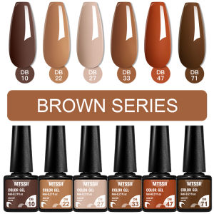 6pcs Gel Nail Polish Set HEMA Free Red Brown Color Semi Permanent Soak Off UV Gel Varnish Nail Art Decoration Nail Supplies DIY