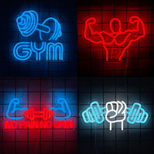 Fitness Neon Sign For Wall DecorLed Neon Light For Gym Wall Art Birthday Bedroom Gym Club Shop DecorMan CaveUSB Power