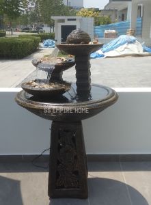 S27 Ball Mouth Yellow 2 ft Water Feng Shui Fountain Sandstone Garden Water Feature Balinese 风水流水喷泉瀑布池 3f Waterfall