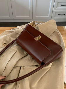 กระเป๋าสะพายไหล่ทรงสี่เหลี่ยมเล็กแบบมีซิปปิดด้วยแม่เหล็ก กระเป๋าสะพายข้างสำหรับผู้หญิง กระเป๋าสะพายข้างทรงสี่เหลี่ยมเล็กแบบย้อนยุค