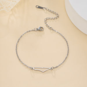 Cazador ปาเลสไตน์อิสราเอลแผนที่สร้อยข้อมือผู้หญิงทองสีประเทศแผนที่สร้อยข้อมือของขวัญเครื่องประดับสแตนเลสขายส่งใหม่