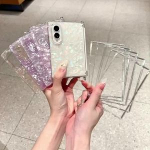 Ốp Điện Thoại Samsung Galaxy Z Fold8 Sang Trọng Lấp Lánh Chống Sốc Bảo Vệ Bản Lề Chống Trượt Chất Liệu PC Với Họa Tiết Mơ Mộng