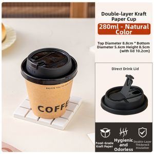 MEIDI | Disposable Thickened Kraft Paper Coffee Cup
