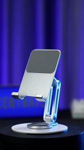 GIÁ ĐỠ IPAD ĐIỆN THOẠI ĐẾ XOAY GẤP GỌN ( NHÔM) - ATN