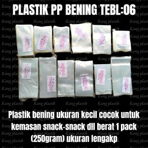 plastik PP bening tebal 06 ukuran lengkap 7×12 7×15 9×15 8×18 8×20 9×18 9×20 10×15 10×20 10×25 plastik Snack || plastik kemasan makanan