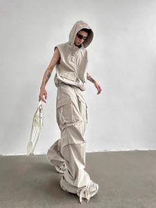 Áo Vest Chống Nước Phong Cách Nhật Bản Cho Nam Áo Vest Chống Nước Có Mũ Trùm Đầu Bộ Chiến Thuật Áo Vest Thường Ngày Mùa Hè 2024