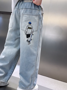 130-160cm กางเกงยีนส์เด็กผู้ชาย กางเกงเด็กผู้ชาย ผ้าคุณภาพดี ระบายอากาศได้สะดวกสบาย 2025 ใหม่ 【จัดส่งจากประเทศไทย】