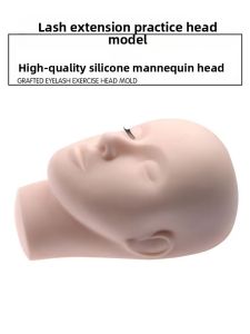 Silicone Eyelash Extension Practice Head Model Beauty Makeup Beginners Training Mannequin Head Fake Human for