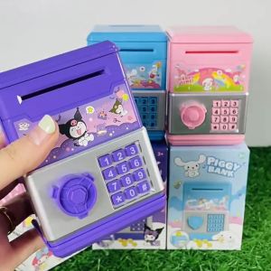 Sanrio Mini Kuromi Piggy Bank Toys Tabung Duit Kanak Kids ATM Save Money Cute Girls Boys Gifts Cartoon Storage Box Coin Banks