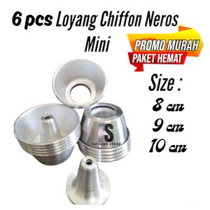 6pcs Loyang bolu chiffon cake mini neros 8 9 10 cm cetakan chiffon cake almunium anti lengket