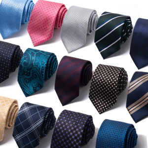 3PCS Formal Necktie Mens Standard 8cm Blue Business Professional Striped Ties Wedding Suit Accessories Jacquard Weave Tie Men