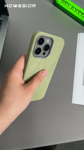 Howesion Lint Fibre Slim Velvet Magnetic Phone Case For iPhone 16 Pro Max /15 14 13 12 Pro Max Hard Cover Shockproof Protective Case