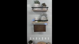 Rak Gantung Dinding Kamar Mandi Minimalis, Rak Bumbu Dapur Tempel Dinding, dan Rak Gantung Kayu Besi Serbaguna