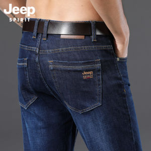 Jeep Spirit 1941 Estd Straight Jeans Mens Stretch Casual Mens Trousers Loose Fashion Simple Jeans