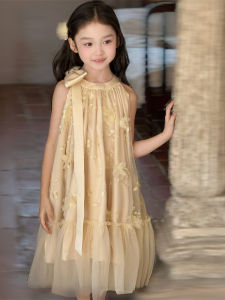 Sleeveless 3D Floral Girls Dress Party and Performance Wear