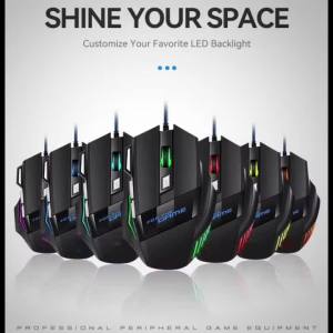 RGB Backlit Wired Gaming Optical Mouse 2400DPI Adjustable Ergonomic Design Gamer Optical Mouse For PC Computer Laptop Tablet