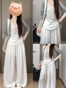 เสื้อถักป้องกันแสงแดด คาร์ดิเกน เสื้อแจ๊กเก็ตแบบบาง ฤดูร้อน ฤดูใบไม้ร่วง ชุดฤดูกาลความรู้สึกระดับไฮเอนด์ เสื้อกล้าม เสื้อแจ๊กเก็ตแฟชั่นสตรี Nige