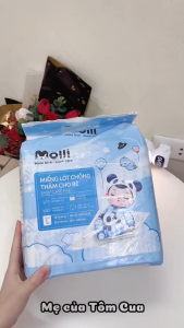 Tấm Lót Chống Thấm Dùng Một Lần Molli Cho Bé ( Size M 60 miếng Size L 35 miếng