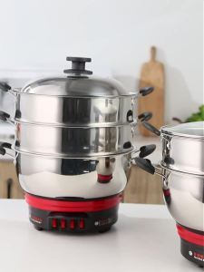 Yangzi Multi-Functional Electric Food Warmer Household Electric Frying Pan Electric Chafing Dish Electric Caldron Electric Steamer Cooking Pot Integrated High-Power Multi-Purpose Wok