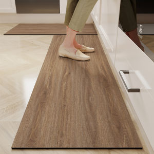 Kitchen Special Use Oil Resistant Floor Mat High-End Simulated Wood Grain Wash Free Carpet Silicon Dendroid Water Absorbent Anti Slip Foot Pad