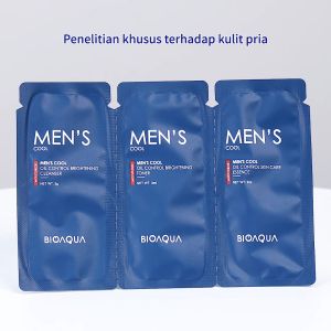 BIOAQUA Mens Cool Travelling SkinCare Set Praktis Dibawa Skincare Sample Size With Cleanser/Toner/EssenceWith Salicylic acid