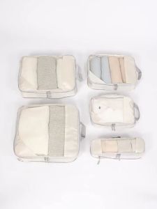 Set of 5 Compression Travel Organizer Bag Luggage Expansion Bag Travel Clothes Storage Bag