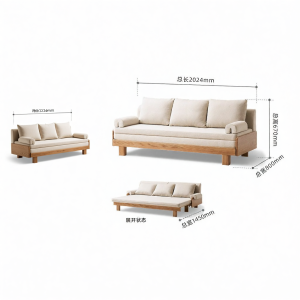 YUANSHI YUANSU | Full Wood Expandable Multi-functional Sofa Bed