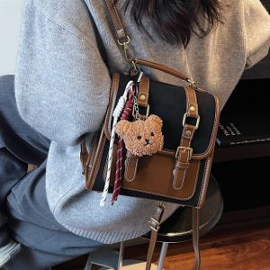 กระเป๋าเป้สะพายหลังผู้หญิงแบบเดินทางแบบย้อนยุคขนาดเล็ก หนังนิ่ม น้ำหนักเบา สำหรับผู้หญิง กระเป๋าเป้สะพายหลังสไตล์อังกฤษ