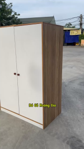 Tủ quần áo gỗ  Nâu Cánh Trắng kt 80x45x120cm