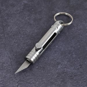 Móc Khóa Đồng Thau Dao Đa Năng Mini Bỏ Túi Dụng Cụ Phá Dỡ Đa Chức Năng Dụng Cụ Cắt Đẩy Kéo Quà Tặng Cho Chìa Khóa