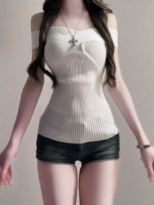 YUEZHONGWEI | เสื้อกั๊กสีขาวไหมน้ำแข็งสไตล์ฝรั่งเศส แขนกุด ทรงเข้ารูป สำหรับผู้หญิงในฤดูร้อน เสื้อคลุมกันหนาวแบบสวมหัว