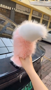 Electric Wagging Tail Toy Sound Activated & Remote Control Moving Fluffy Tail USB Rechargeable Cosplay Costume E-Bike Accessory dalam 3 Warna