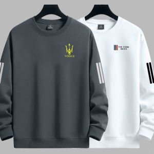 Loose Fit Long Sleeve Mens Crew Neck Sweatshirt Thin Style Spring Autumn Fashionable Hong Kong Style Base Layer Shirt