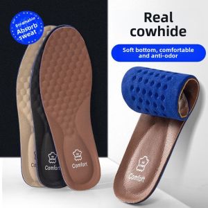 แผ่นรองรองเท้าหนังแท้สำหรับผู้ชายและผู้หญิง ดูดซับเหงื่อ ระบายอากาศได้ดี ป้องกันกลิ่น ด้านล่างนุ่มสบาย รองเท้ากีฬา แผ่นรองรองเท้าสัมผัสสบาย