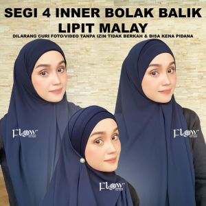 hijab segi 4 iner bolak balik by flow