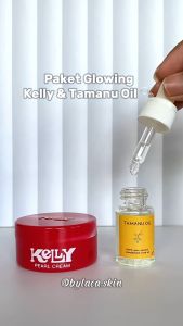 PAKET CREAM KELLY 15 GR & SERUM TAMANU OIL 10 ML / SERUM TAMANU OIL / CREAM KELLY / SERUM WAJAH / KRIM WAJAH / CREAM PENCERAH WAJAH / SERUM PENGHILANG BEKAS JERAWAT