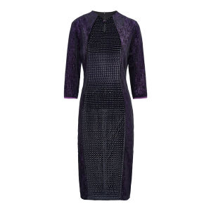 Elegant Purple Flag Dress with Rhinestones for Women Spring Autumn New Style Slim Fit Wedding Banquet High End Feeling Gown