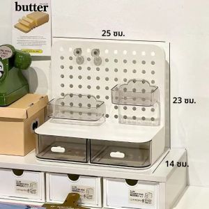 กล่องเก็บของบนโต๊ะทำงานบาร์-กี ชั้นวางการ์ดขนาดเล็ก ชั้นวางของบนโต๊ะทำงานสำหรับนักเรียน ที่ใส่ปากกาความจุขนาดใหญ่ กล่องเก็บของตุ๊กตา