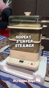 【Ready Stock】HODEKT 24L Electric Steamer Steam Pot household Transparent 3 layers Detachable Easy to Clean Automatic Power off Electric Steamer