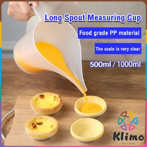 KLIMO Plastic Funnel Pitcher Long Spout Measuring Cup 500ml 1000ml Large Capacity Measuring Jug Funnel