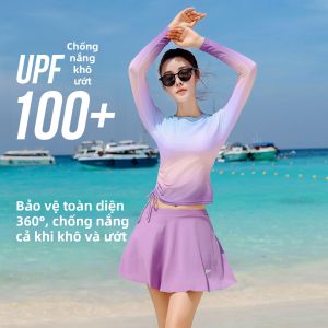 XTEP | Bộ Đồ Bơi Dài Tay Kiểu Váy Giấu Dáng