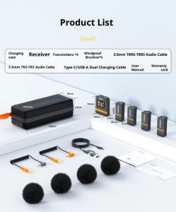 COMICA VimoQ One-for-four wireless collar-clip microphone mobile phone camera live noise reduction radio microphone