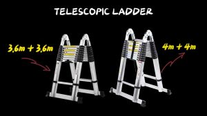 [3.6M x 3.6M] Aluminum Double sided Multi-Purpose Telescopic Pole Ladder / Extendable Folding Medium Duty With 9+9 steps