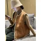 2024 Autumn Winter Sleeveless Shoulder Vest Women's Tweed Style Cropped Petite Horse Clip Suit Coat Backless Vest. 