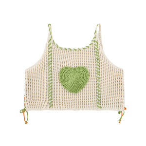 YOEHYAUL | Cotton Lace Love Pattern Girl Tank Top